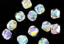 Swarovski, graphic cube bead, aurora borealis, 4mm - x2