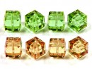 Swarovski, cube bead, cantaloupe, 6mm - x2