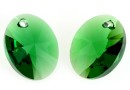 Swarovski, oval pendant, dark moss green, 12mm - x1