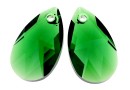 Swarovski, drop pendant, dark moss green, 16mm - x1