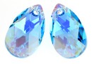 Swarovski, drop pendant, aquamarine aurora borealis, 22mm - x1