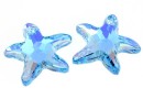 Swarovski, starfish pendant, aquamarine AB, 16mm - x1