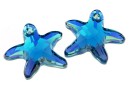 Swarovski, starfish pendant, indicolite aurora borealis, 16mm - x1