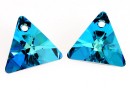 Swarovski, triangle pendant, bermuda blue, 12mm - x1