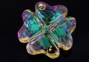 Swarovski, clover pendant, luminous green, 19mm - x1