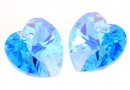 Swarovski, heart pendant, aquamarine aurora borealis, 18mm - x1