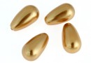 Swarovski drop pearls, bright gold, 11.5x6mm - x2