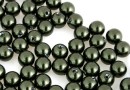 Swarovski one hole pearls, dark green, 5mm - x4