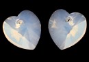 Swarovski, heart pendant, white opal, 10mm - x2