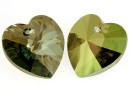 Swarovski, heart pendant, iridescent green, 18mm - x1