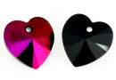 Swarovski, heart pendant, jet astral pink, 14mm - x2