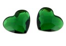 Swarovski, heart cabochon, dark moss green, 10mm - x1