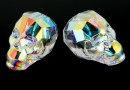 Swarovski, skull bead, aurora borealis, 19x21mm - x1