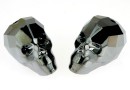 Swarovski, skull bead, silver night 2X, 15x13mm - x1