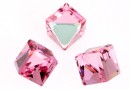 Swarovski, cube cabochon, light rose comet argent, 8mm - x1