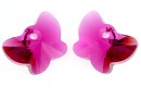 Swarovski, butterfly pendant, fuchsia, 18mm - x1