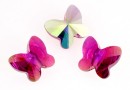 Swarovski, butterfly bead, fuchsia AB, 8mm - x2