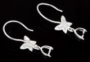 Earring base, butterfly, 925 silver - x1pair