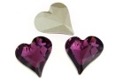 Swarovski, heart fancy, amethyst, 13x12mm - x1