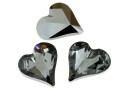 Swarovski, heart fancy, silver night, 13x12mm - x1