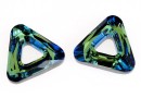 Swarovski, triangle pendant, bermuda blue, 14mm - x1