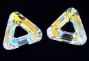 Swarovski, triangle pendant, aurora borealis, 14mm - x1