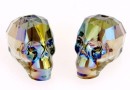 Swarovski, skull bead, iridescent green, 15x13mm - x1