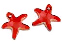 Swarovski, starfish pendant, red magma, 16mm - x1