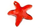 Swarovski, starfish pendant, red magma, 28mm - x1