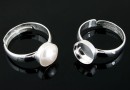 Ring base, 925 silver, adjustable, for pearl cabochon 8mm - x1