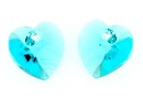 Swarovski, heart pendant, light turquoise, 10mm - x2