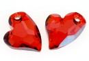 Swarovski, pendant, heart, Devoted 2 U, red magma, 17mm - x1