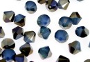 Swarovski, bicone bead, white opal sky blue, 6mm - x10