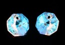 Swarovski, octagon pendant, blue aurora borealis, 8mm - x2