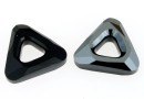 Swarovski, triangle pendant, jet hematite, 14mm - x1