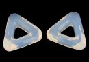 Swarovski, triangle pendant, white opal, 14mm - x1