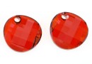 Swarovski, twist pendant, red magma, 18mm - x1