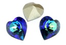 Swarovski, heart fancy chaton, bermuda blue, 11x10mm - x1