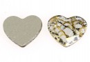 Swarovski, heart cabochon, gold patina, 10mm - x1