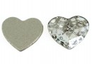 Swarovski, heart cabochon, silver patina, 10mm - x1