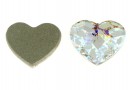 Swarovski, heart cabochon, white patina, 14mm - x1