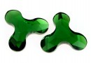 Swarovski, Molecule cabochon, dark moss green, 8x8.7mm - x1