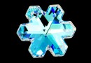 Swarovski, snowflake pendant, blue AB, 30mm - x1