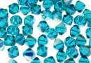 Swarovski, bicone bead, blue zircon AB, 6mm - x10