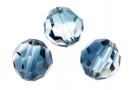 Swarovski, faceted round bead, crystal-montana blend, 8mm - x2