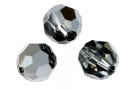 Swarovski, faceted round bead, silver night, 8mm - x2