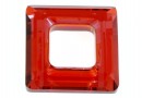 Swarovski, square ring pendant, red magma, 14mm - x1