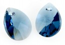 Swarovski, drop pendant, denim blue, 12mm - x2