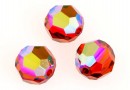 Swarovski, faceted round bead, indian red aurora borealis, 8mm - x2