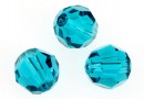 Swarovski, faceted round bead, blue zircon, 8mm - x2